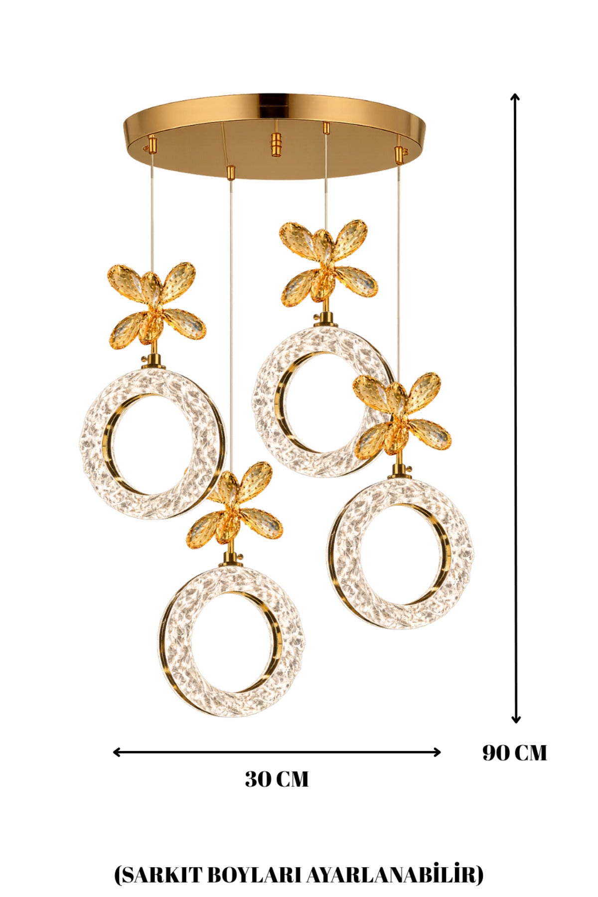 Medusa Gold Remote-Controlled Chandelier — view 3