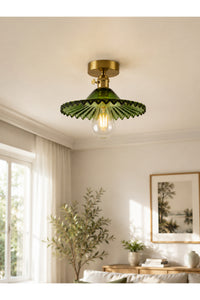Torino Green Glass Classic 1-Light Ceiling Light — view 2