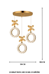 Medusa Gold 3-Light Remote-Controlled Chandelier — view 3