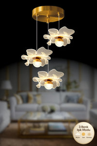 Magnolya Gold 3-Light Pendant Chandelier — view 3