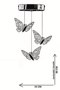 Kelebek Gold 3-Light Pendant Chandelier — view 2