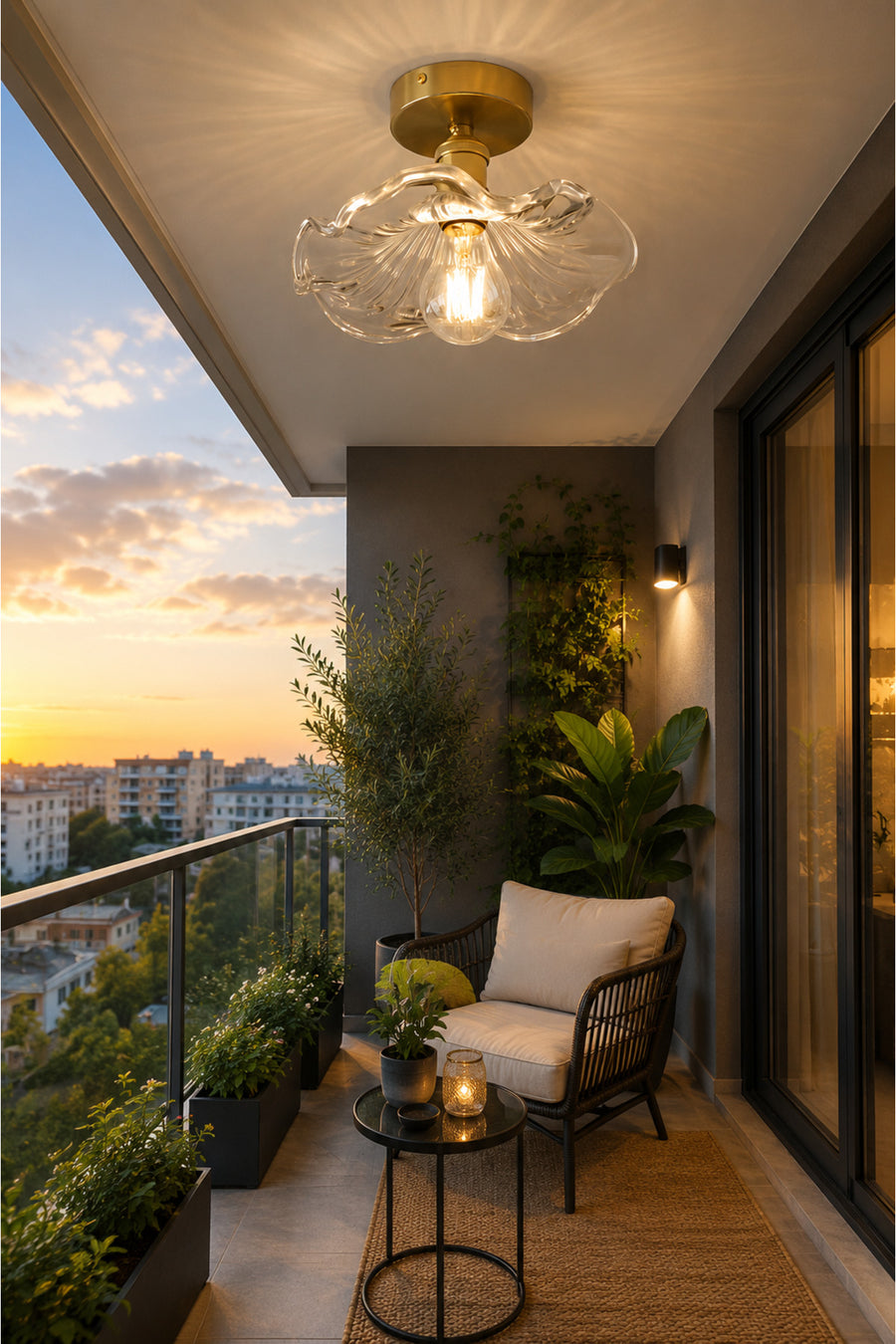 Alya Clear Glass Classic 1-Light Ceiling Light — alternate view