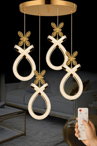 Karona Gold 4-Light Remote-Controlled Chandelier