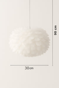 Flora White Fabric 1-Light Pendant Light — view 4