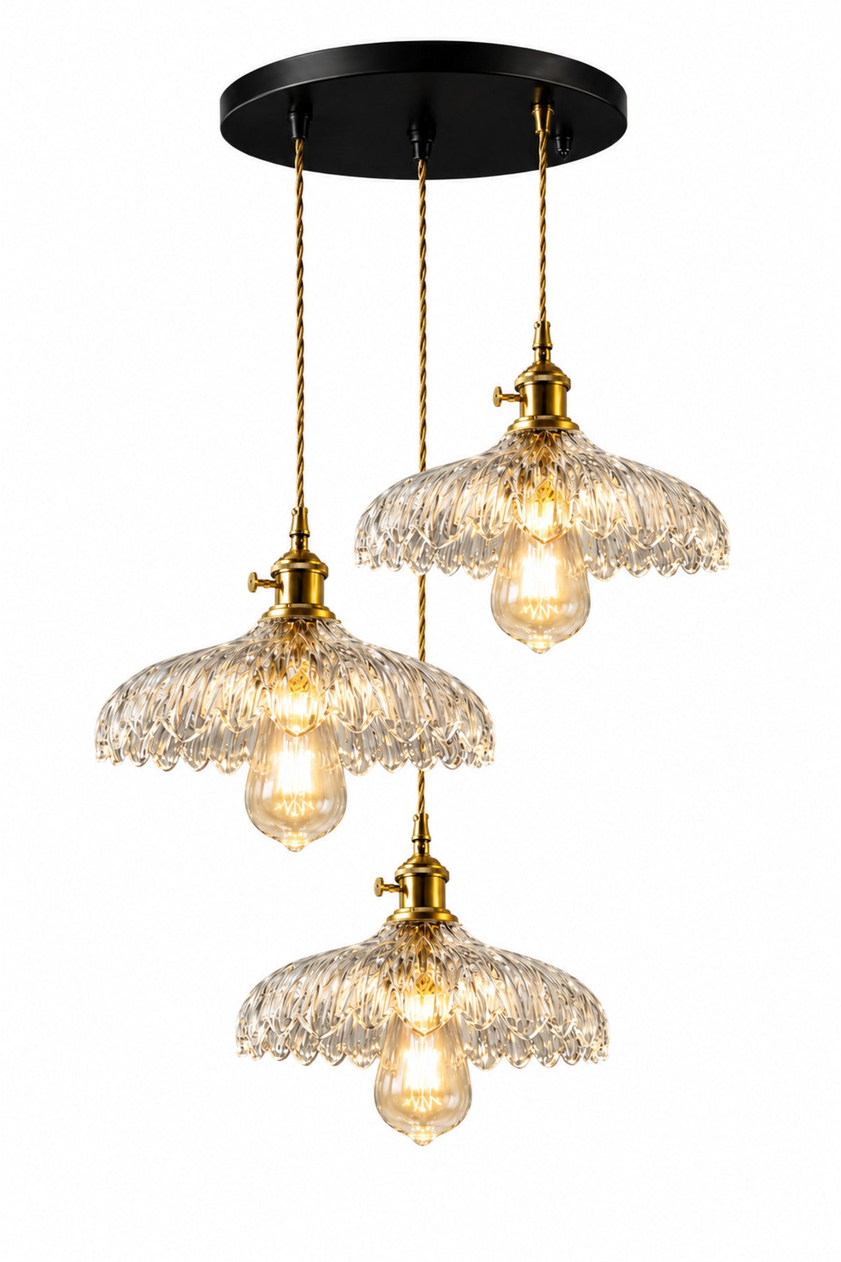 Roma Clear Glass Classic 3-Light Pendant Chandelier — view 3