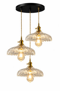 Roma Clear Glass Classic 3-Light Pendant Chandelier — view 3