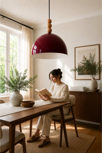 Viyana Burgundy Rustic 1-Light Pendant Light — view 5