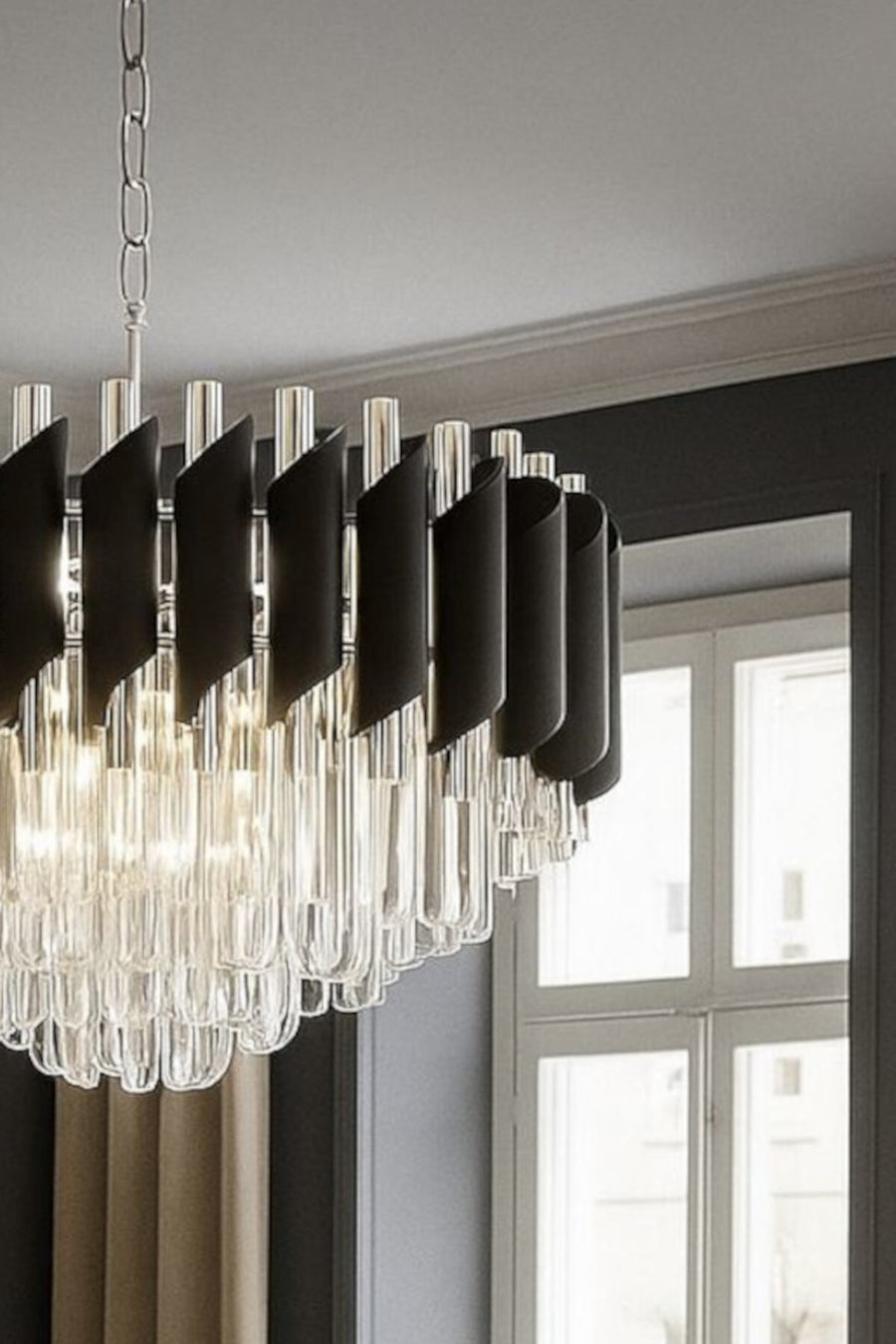 Kuvars Chrome Crystal 5-Light Chandelier — alternate view