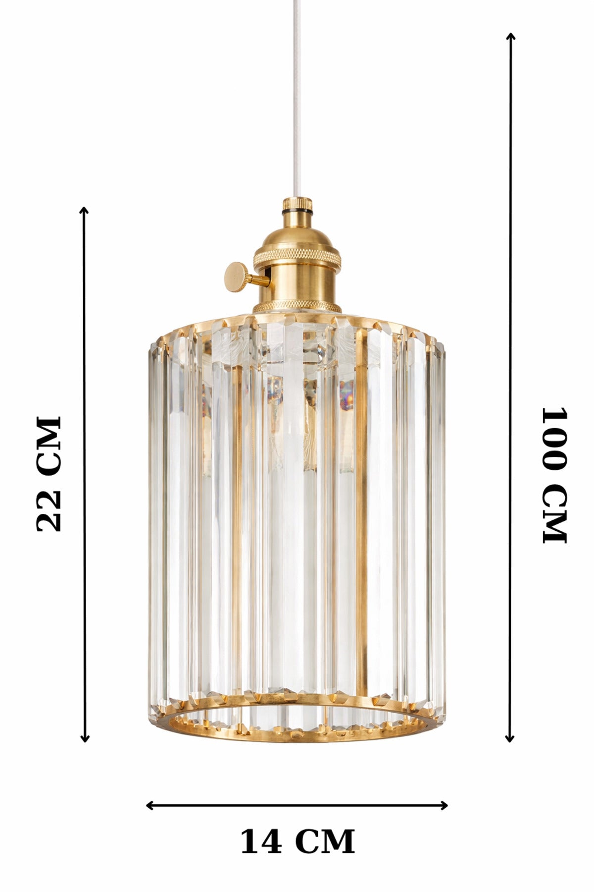 Dellova Yellow Crystal 1-Light Pendant Light — view 3