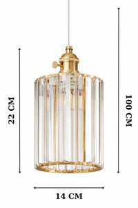 Dellova Yellow Crystal 1-Light Pendant Light — view 3