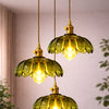 Petra Green Glass Classic 3-Light Pendant Chandelier