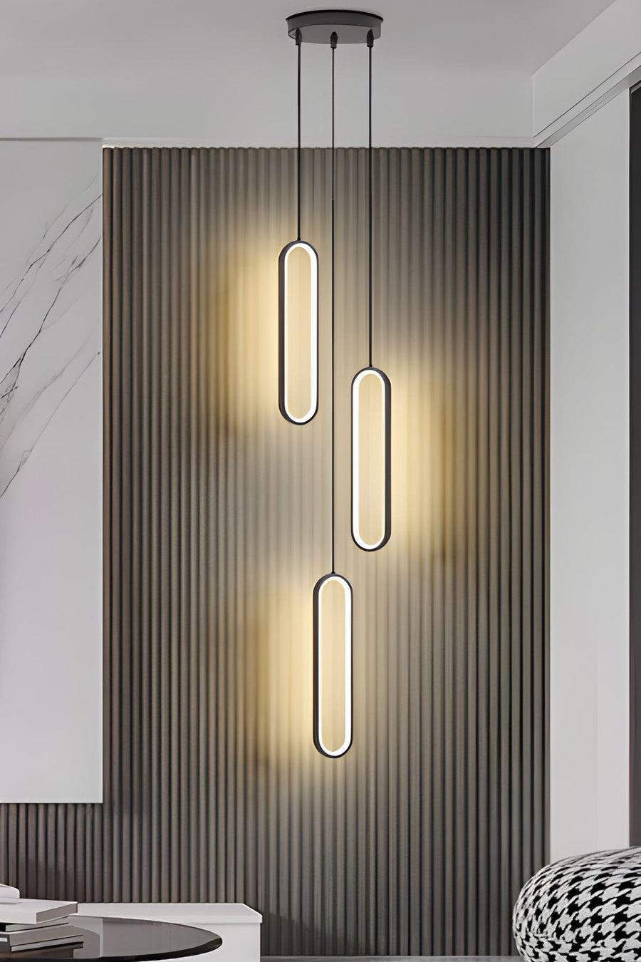 Piero Black 3-Light Pendant Chandelier