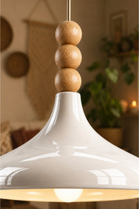 Dron White Rustic 1-Light Pendant Light — view 3