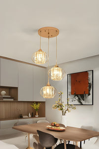 Venezia Gold Crystal 3-Light Pendant Chandelier