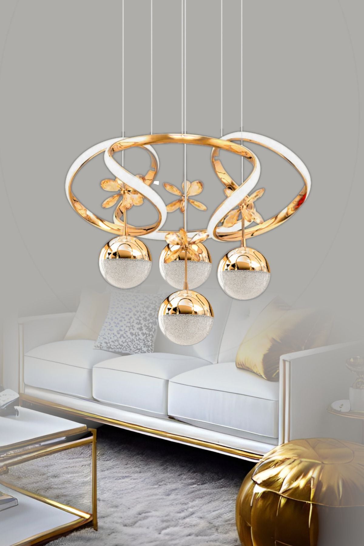 Zümrüt White Chandelier — view 4