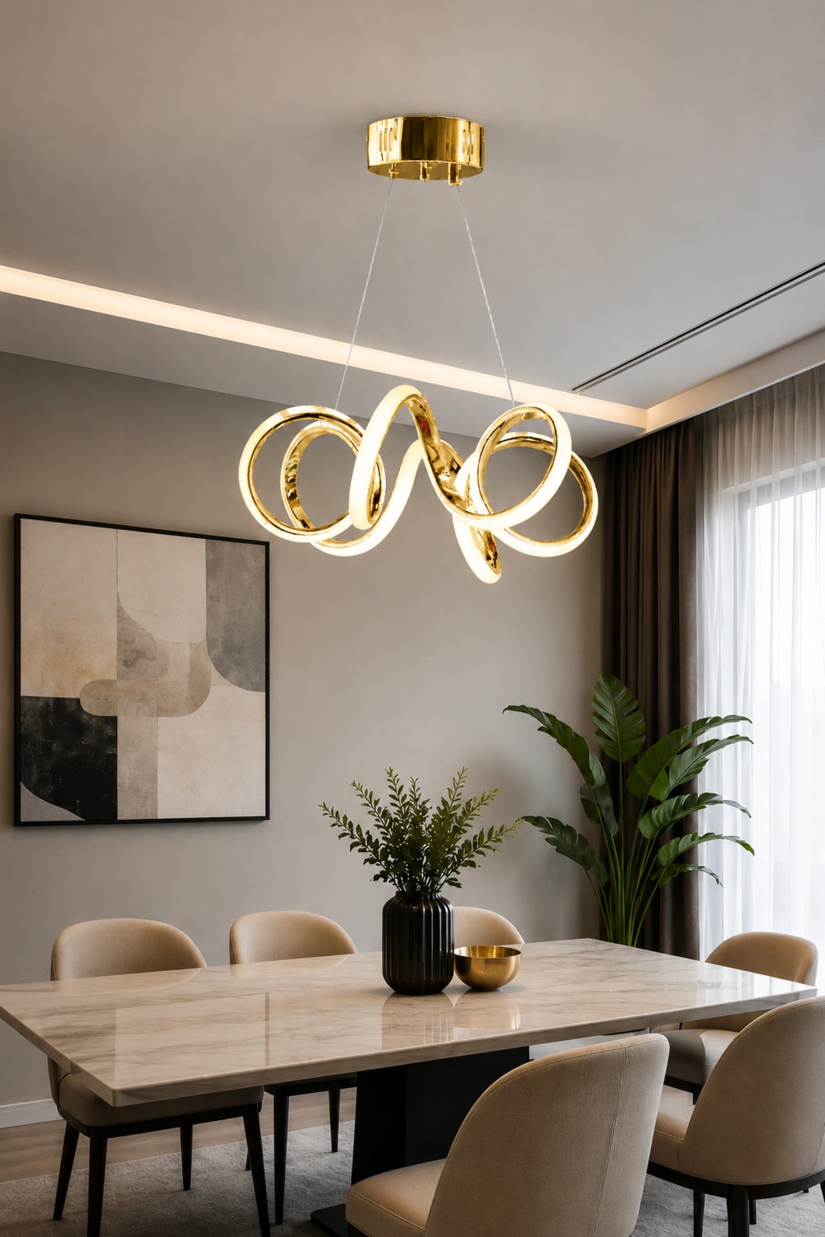 Spiral Gold 1-Light Pendant Light — view 2
