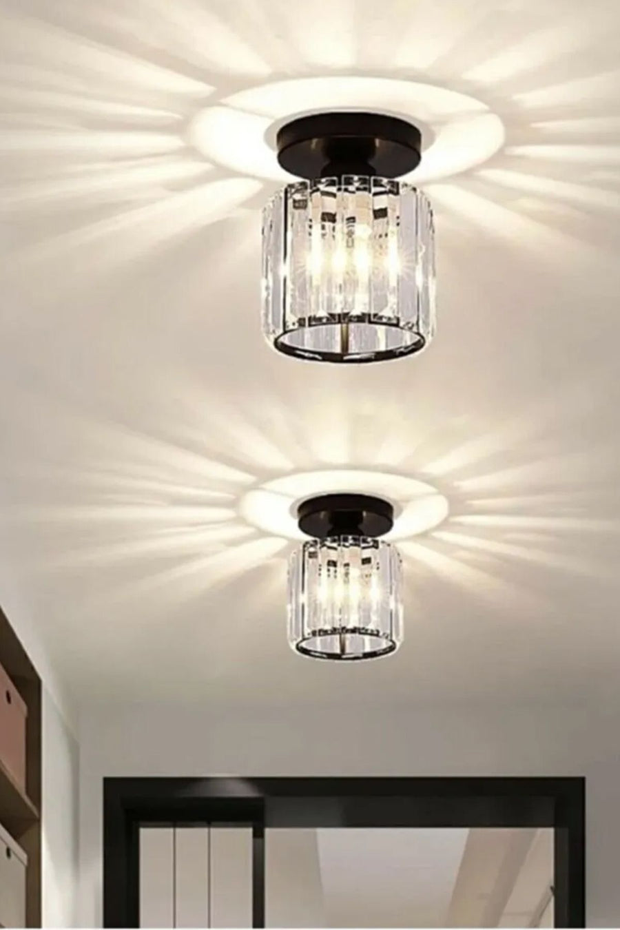 Chiaro Forte Black Crystal Ceiling Light — alternate view