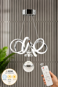 Elda Chrome Remote-Controlled Pendant Light