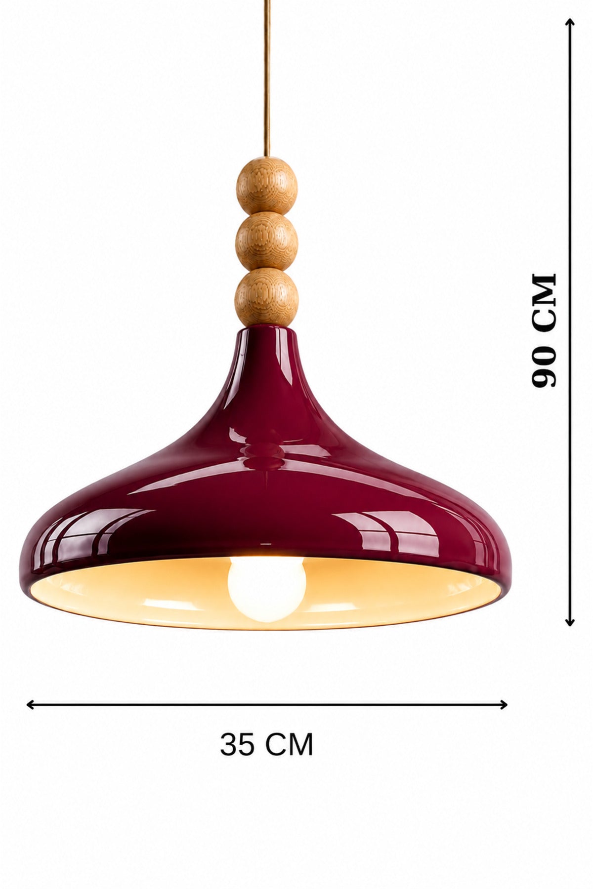 Verona Burgundy Rustic 1-Light Pendant Light — view 6