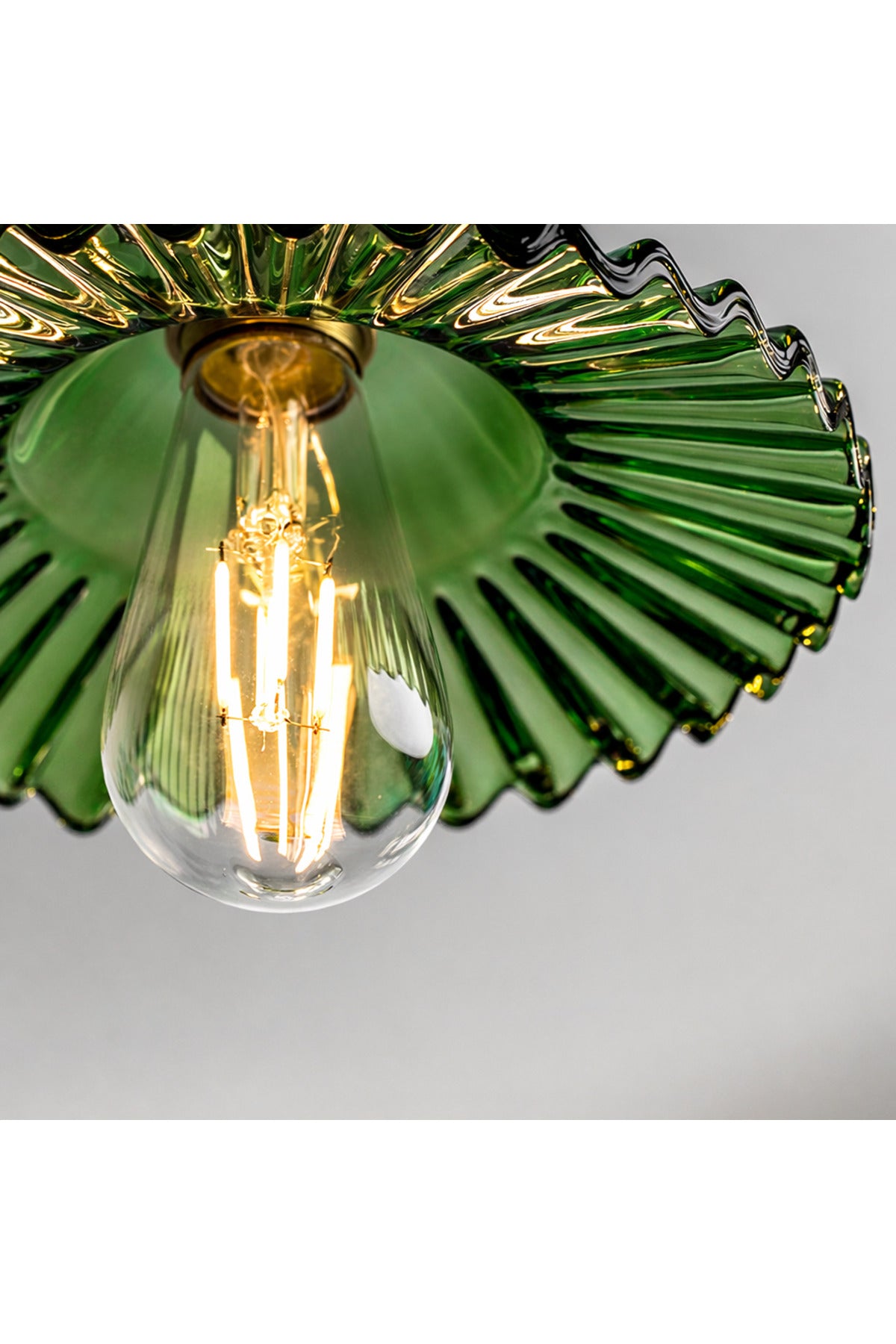 Torino Green Glass Classic 1-Light Pendant Light — view 3