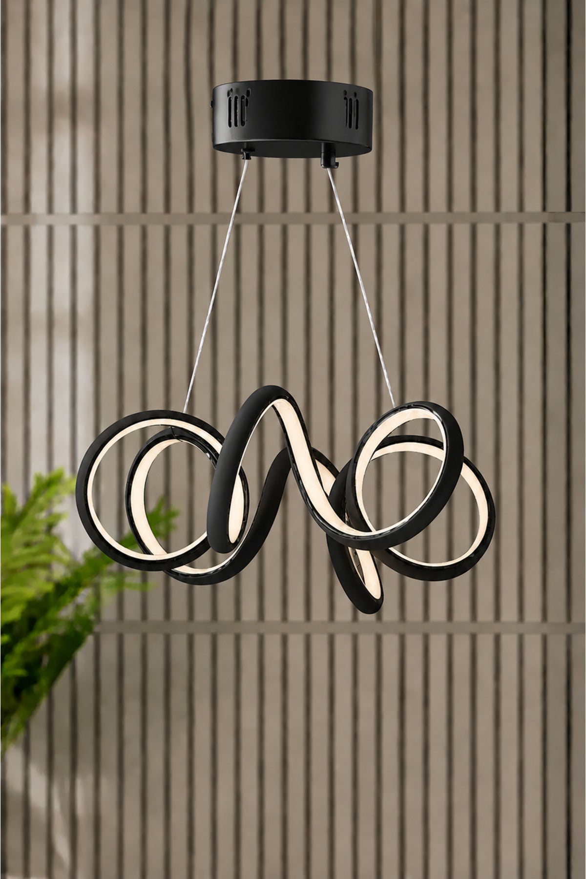 Spiral Black Pendant Light
