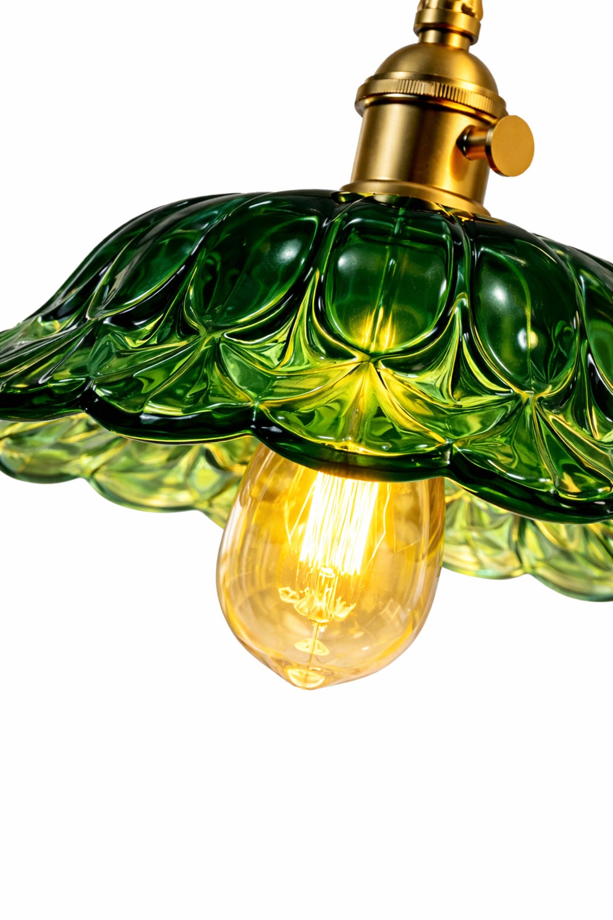 Italiano Green Glass Classic 1-Light Pendant Light — view 5