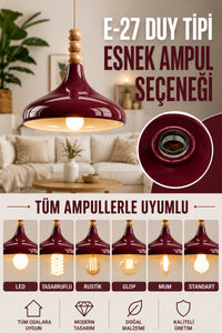 Verona Burgundy Rustic 1-Light Pendant Light — view 4