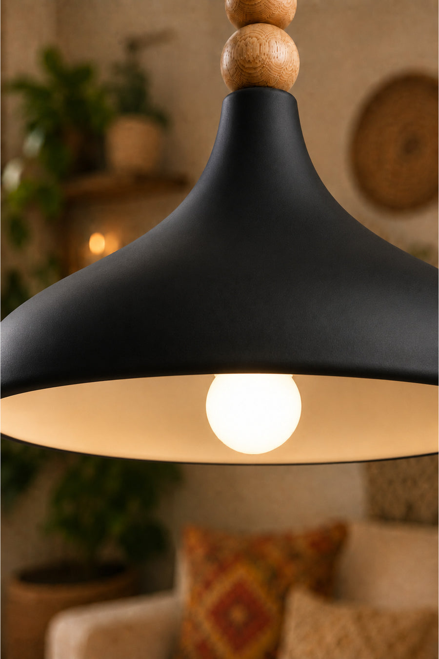 Dron Black Rustic 1-Light Pendant Light — alternate view