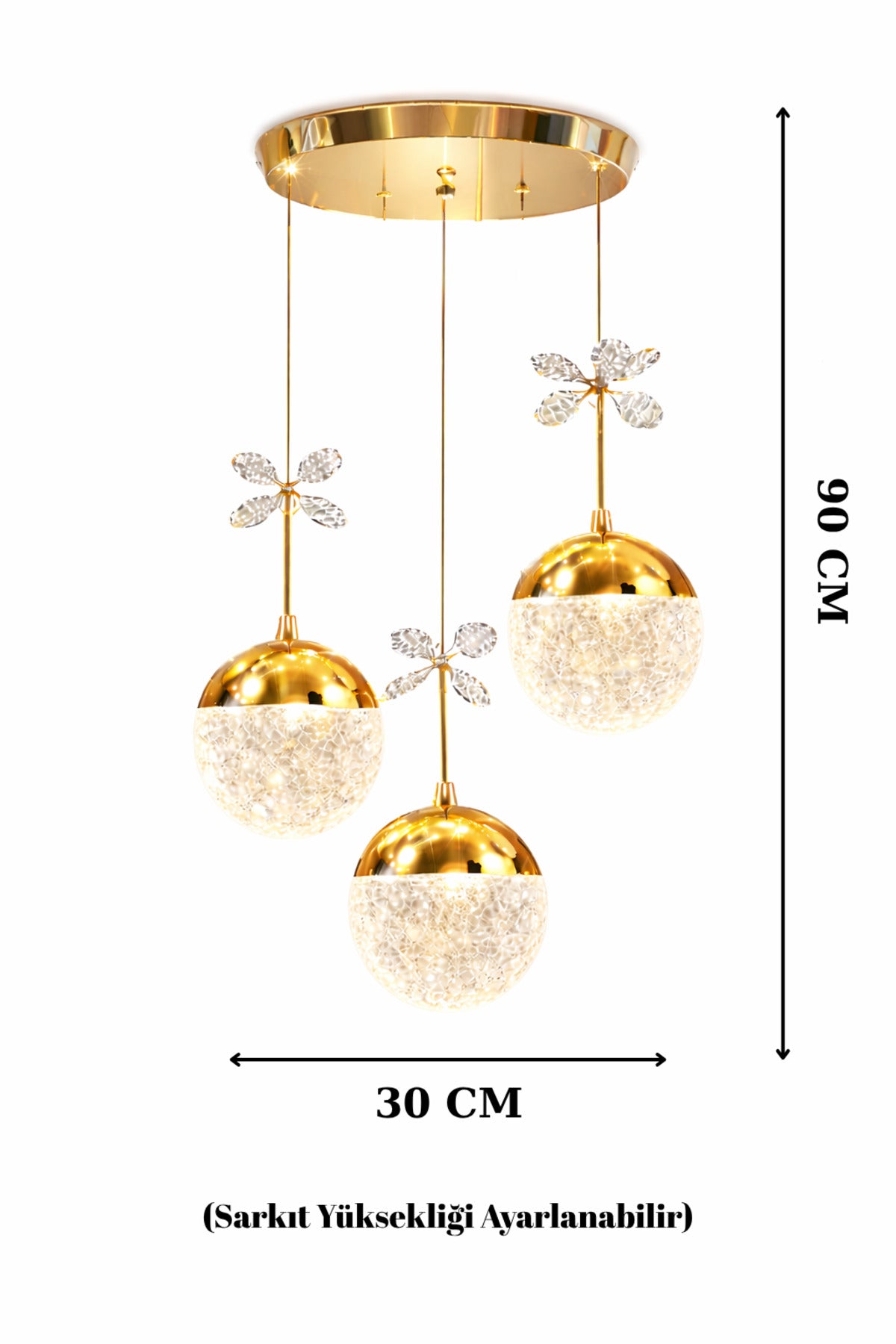 Grate Gold 3-Light Pendant Chandelier — view 5