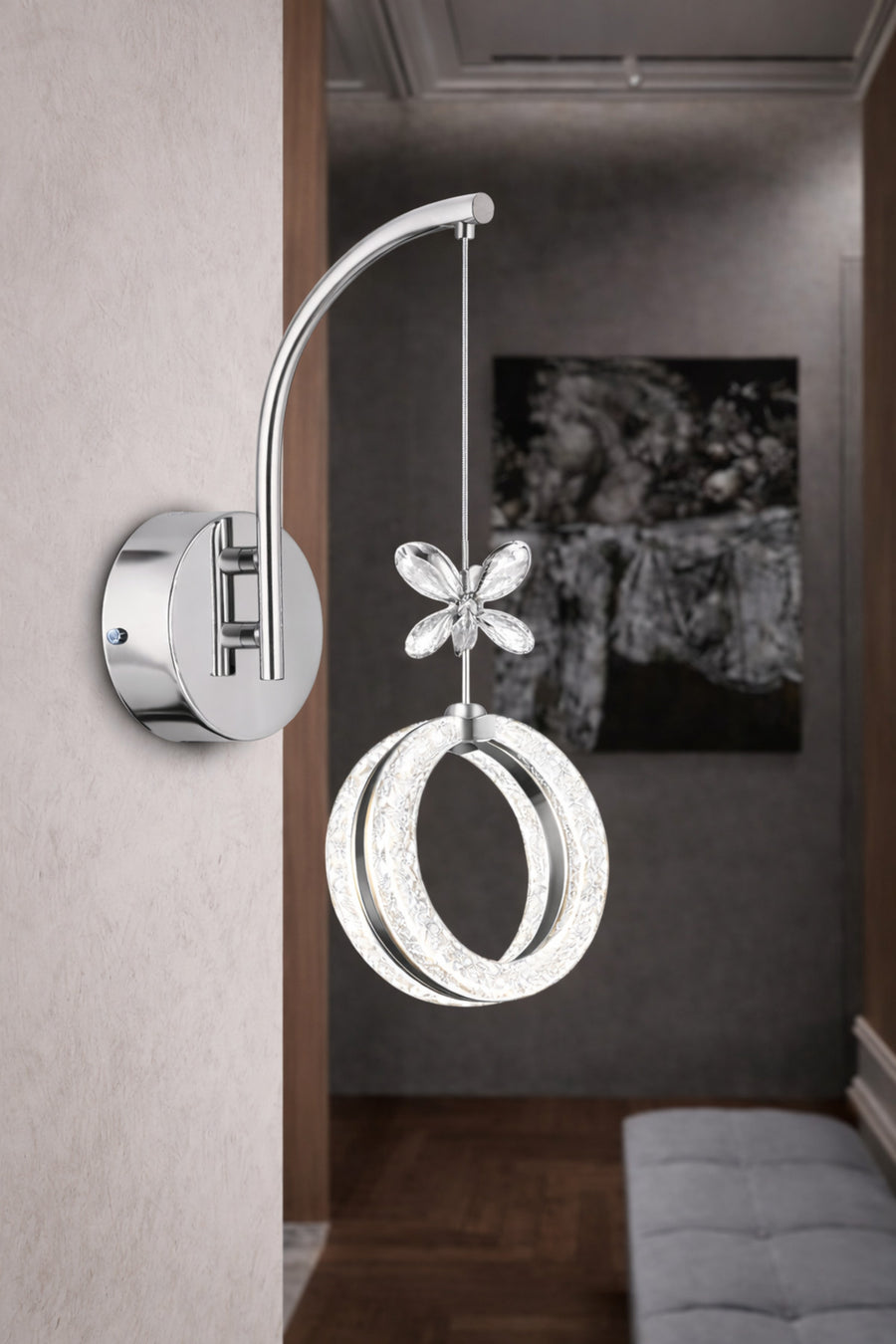 Athena Chrome 1-Light Wall Light