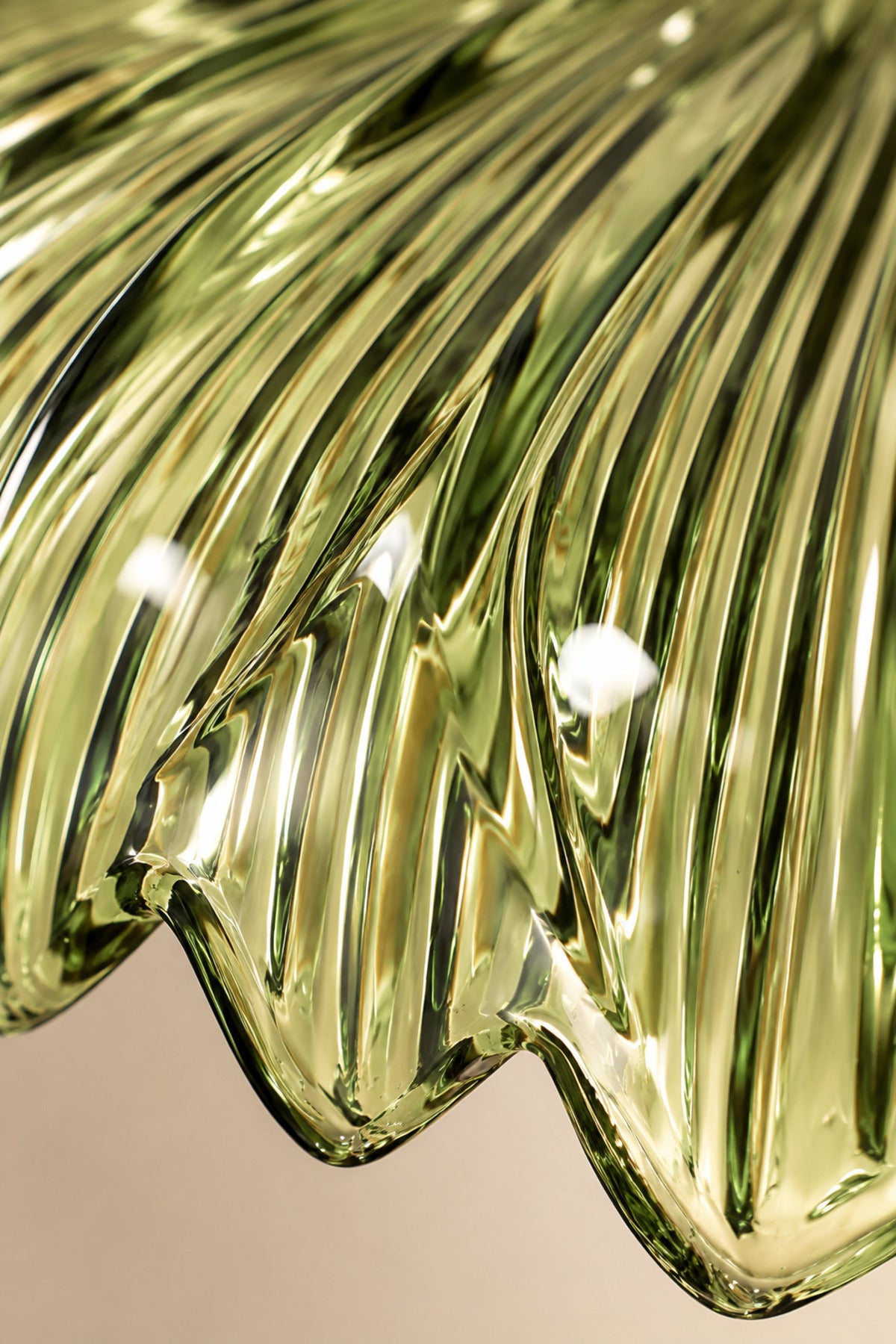 Roma Green Glass Classic 1-Light Pendant Light — view 2