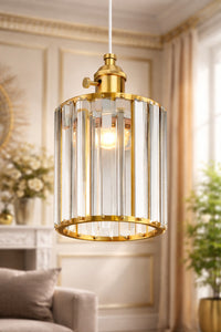 Dellova Yellow Crystal 1-Light Pendant Light — view 5