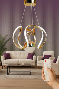 Luna Gold 1-Light Remote-Controlled Pendant Light — view 4