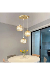 Venezia Gold Crystal 3-Light Pendant Chandelier — view 3