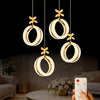 Athena Gold 4-Light Remote-Controlled Chandelier