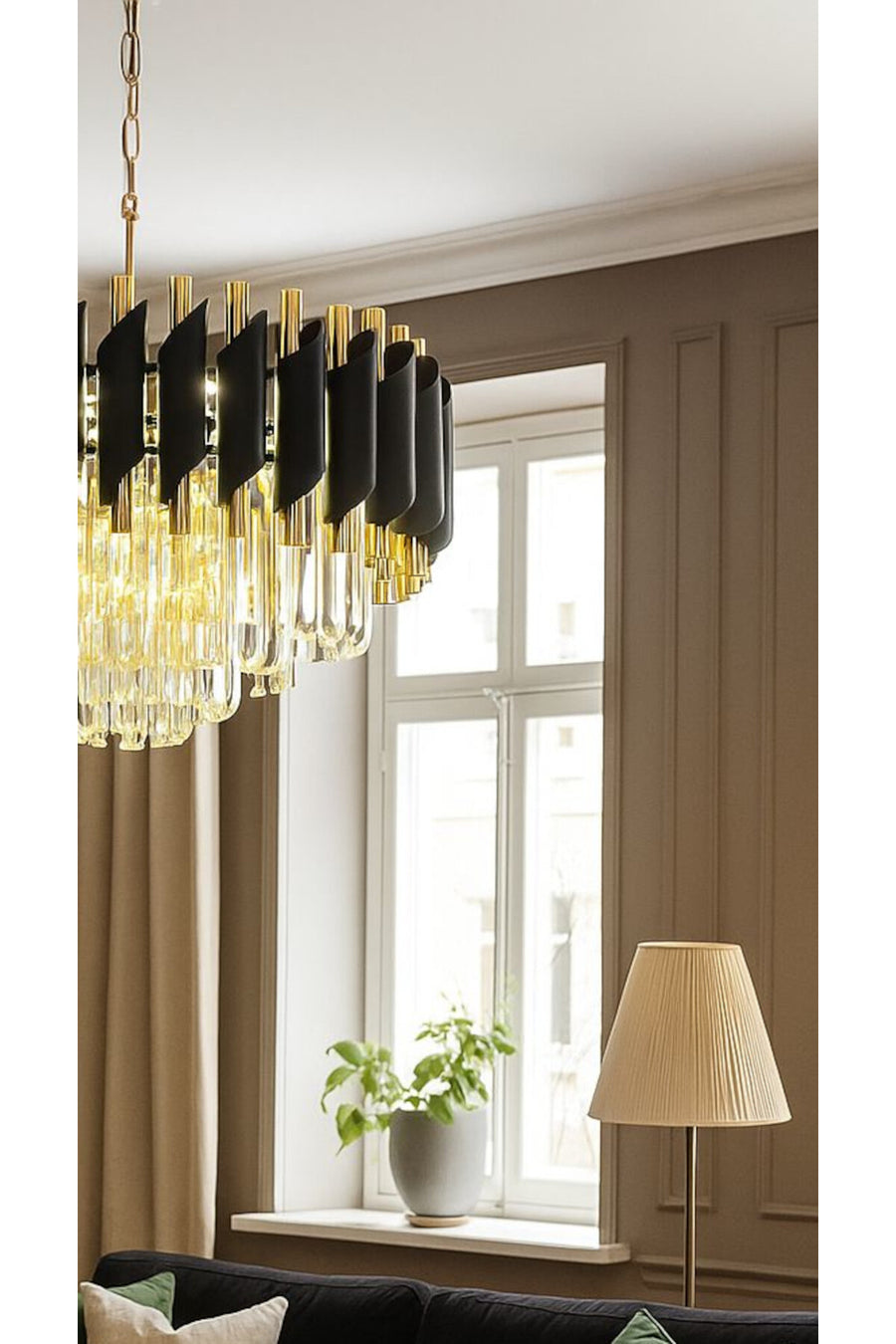 Kuvars Gold Crystal 5-Light Chandelier — alternate view
