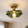 Alya Green Glass Classic 1-Light Ceiling Light