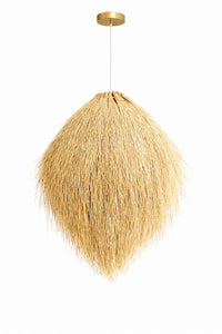 Püsküllü Beige Woven Rustic 1-Light Pendant Light