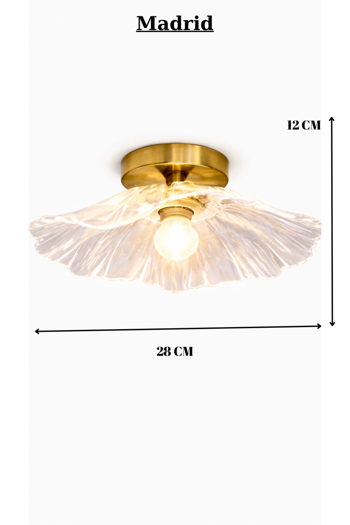 Madrid Clear Glass Classic 1-Light Ceiling Light — view 3