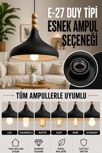 Dron Black Rustic 1-Light Pendant Light — view 4