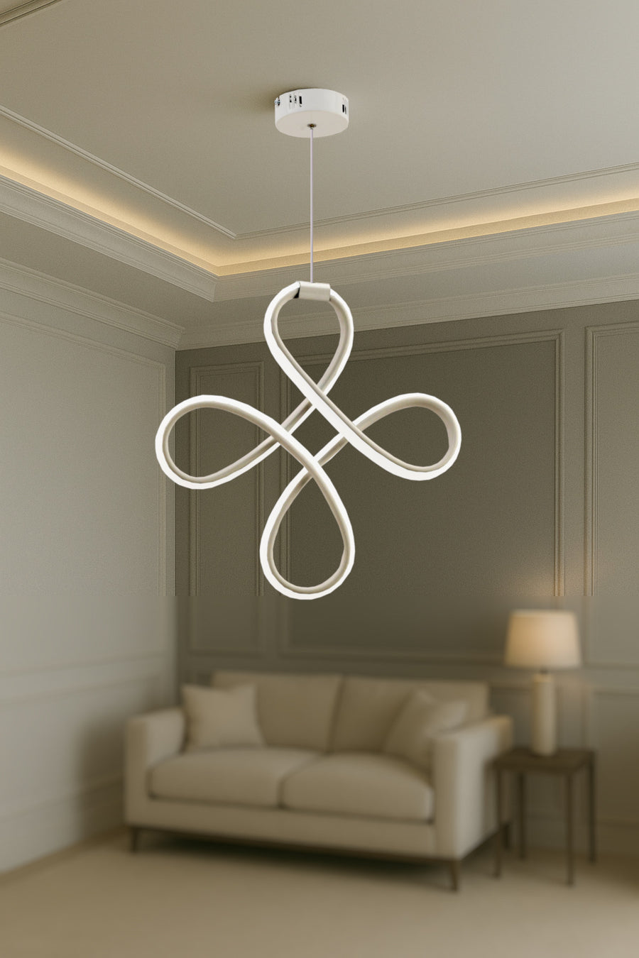 Yonca White 1-Light Chandelier