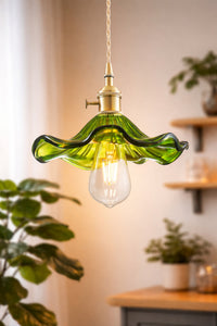 Alya Green Glass Classic 1-Light Pendant Light