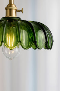 Petra Green Glass Classic 1-Light Pendant Light — view 8