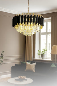 Kuvars Gold Crystal 5-Light Chandelier