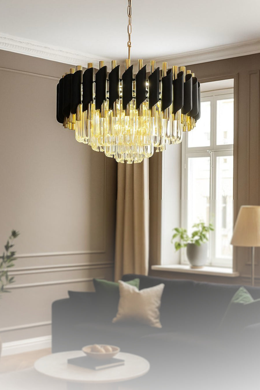 Kuvars Gold Crystal 5-Light Chandelier
