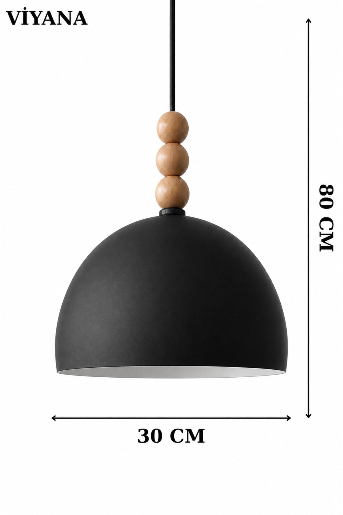 Viyana Black Rustic 1-Light Pendant Light — view 3