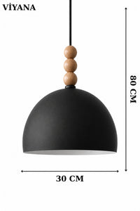 Viyana Black Rustic 1-Light Pendant Light — view 3