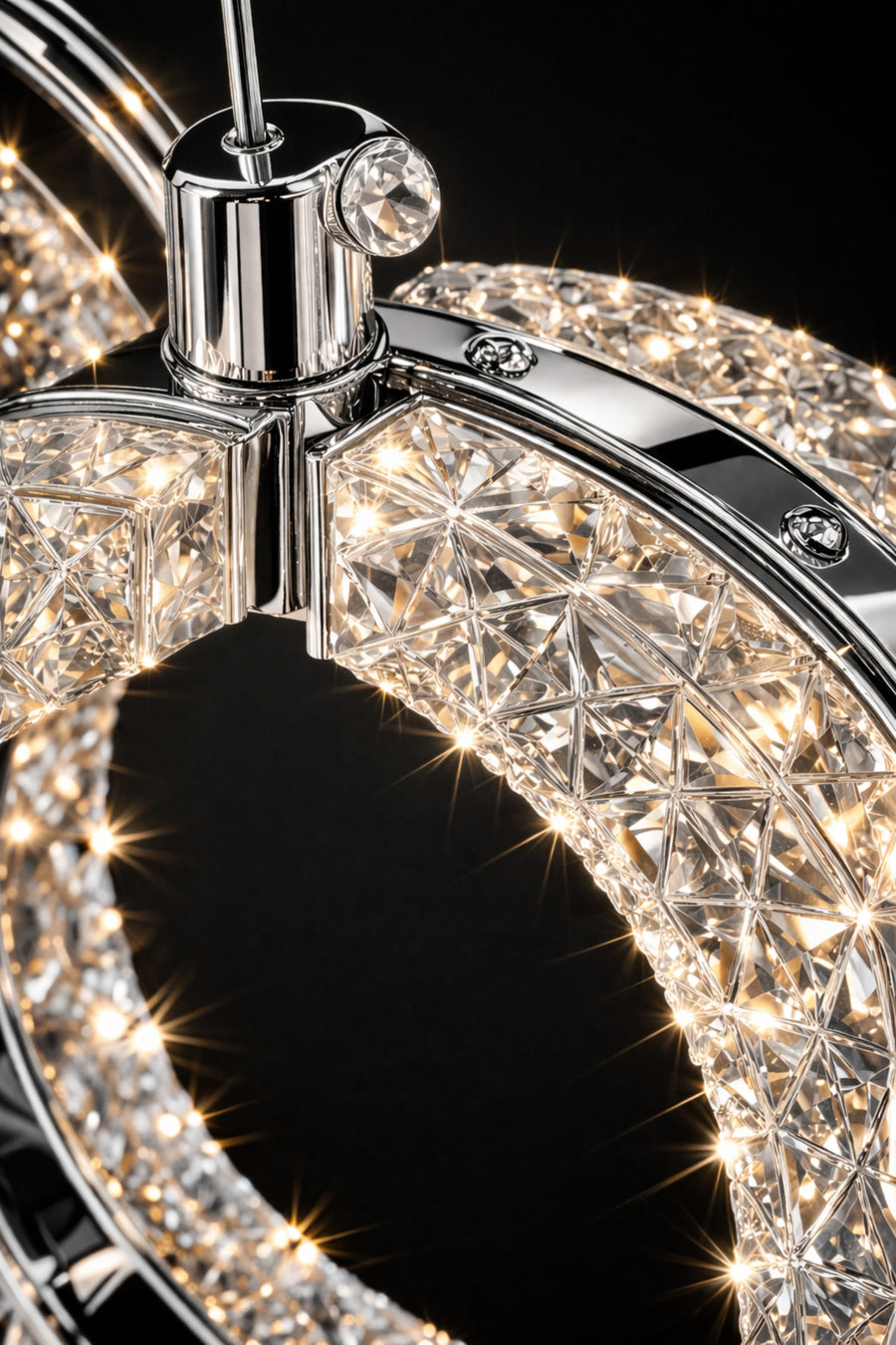 Athena Chrome 4-Light Remote-Controlled Chandelier — alternate view