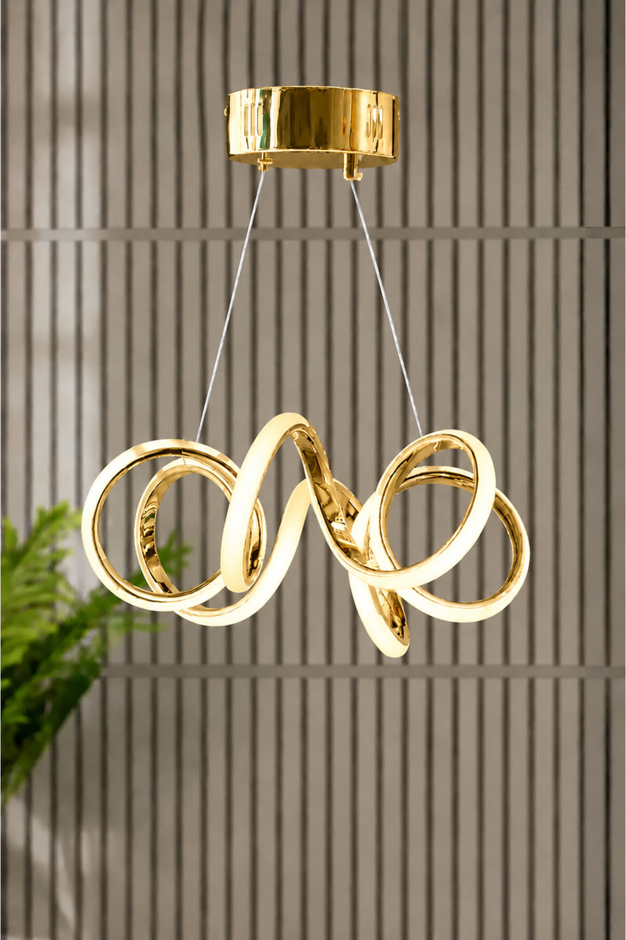 Spiral Gold 1-Light Pendant Light