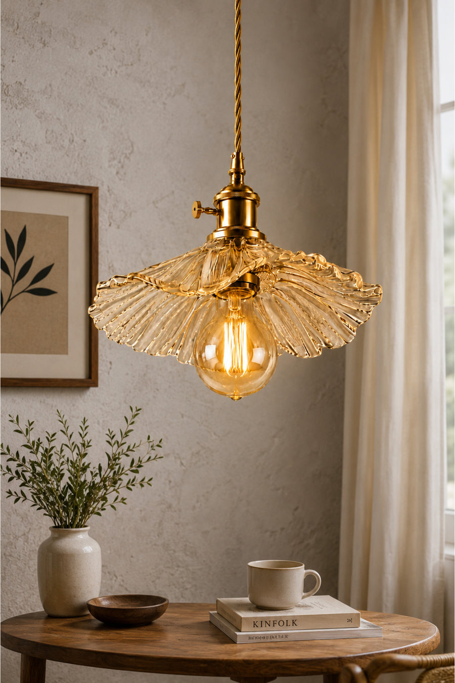 Madrid Clear Glass Classic 1-Light Pendant Light
